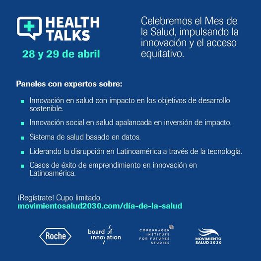 Roche innovación en salud Health talks 28 y 29 de abril