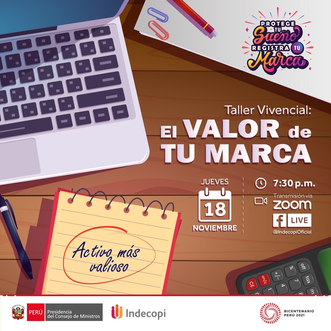 18 de noviembre taller vivencial marca Indecopi