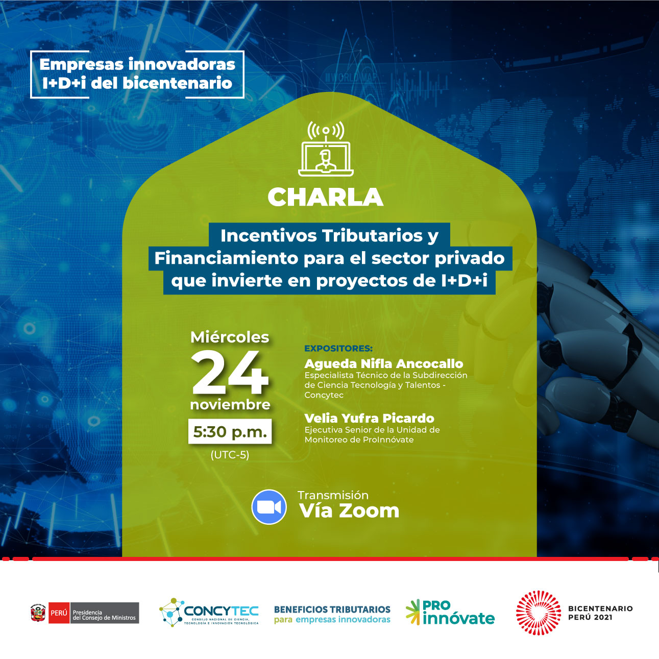 24 de nov charla incentivos tributarios Concytec