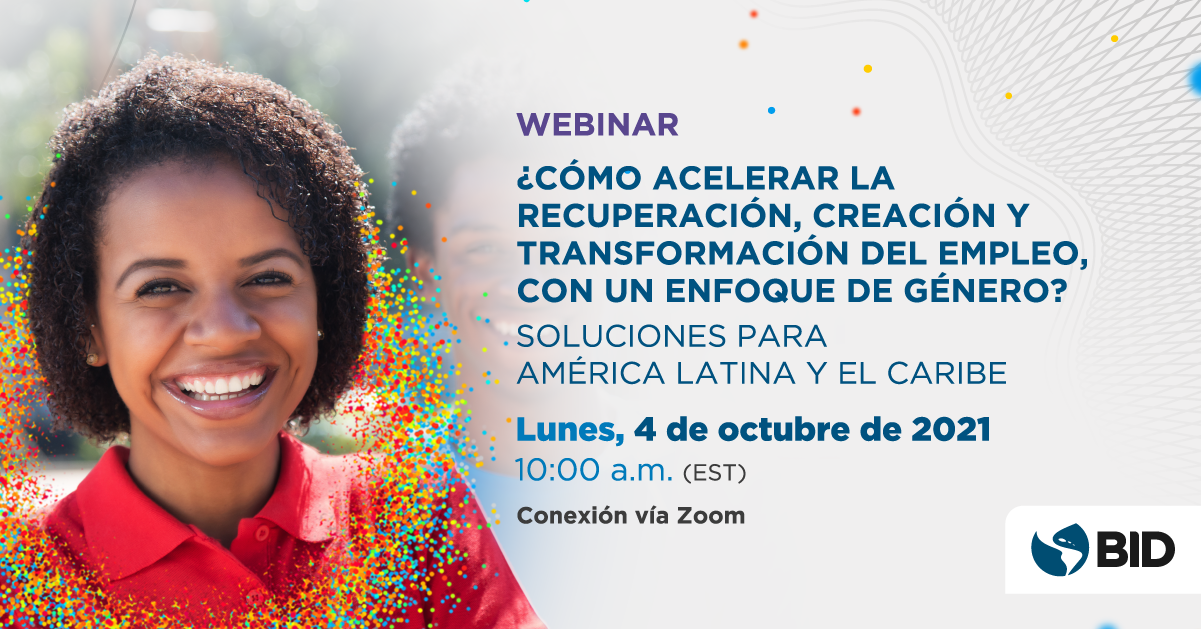 Webinar recuperación económica enfoque género BID 4 de octubre