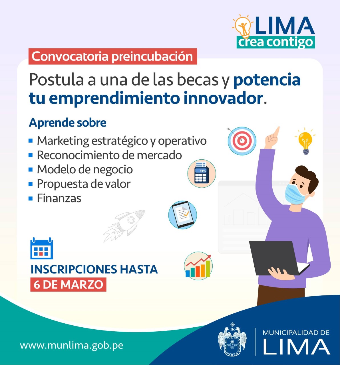 Becas municipalidad de Lima 6 de marzo cierre