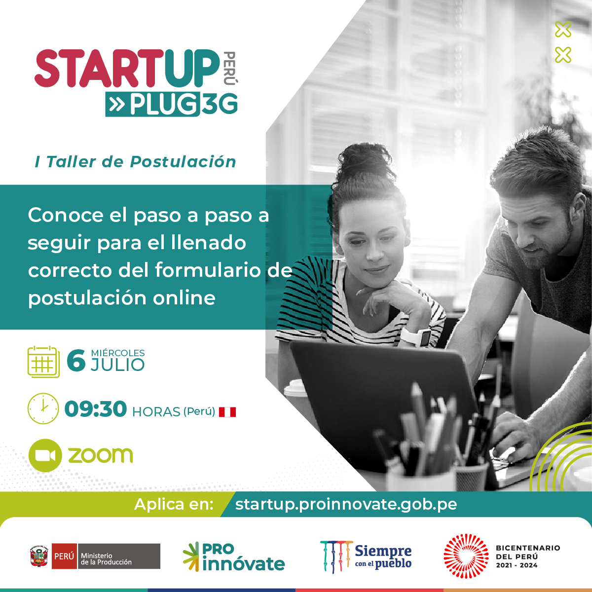 I taller de publicación de postulación del concurso StartUp Perú Plug 3G