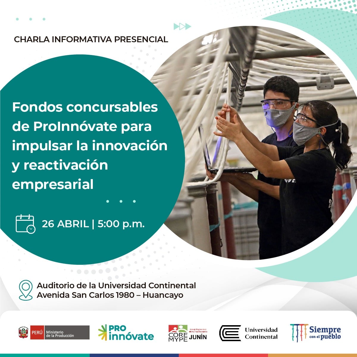 Charla presencial proyectos innovación Junín ABRIL 26