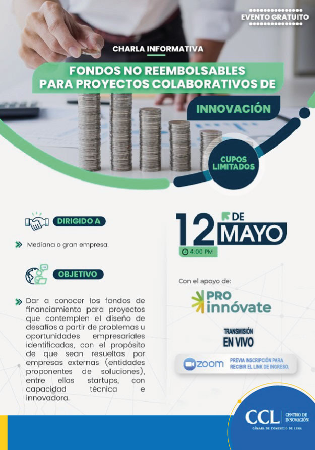 Charla informativa: Fondos no reembolsables para proyectos colaborativos de innovación de ProInnóvate