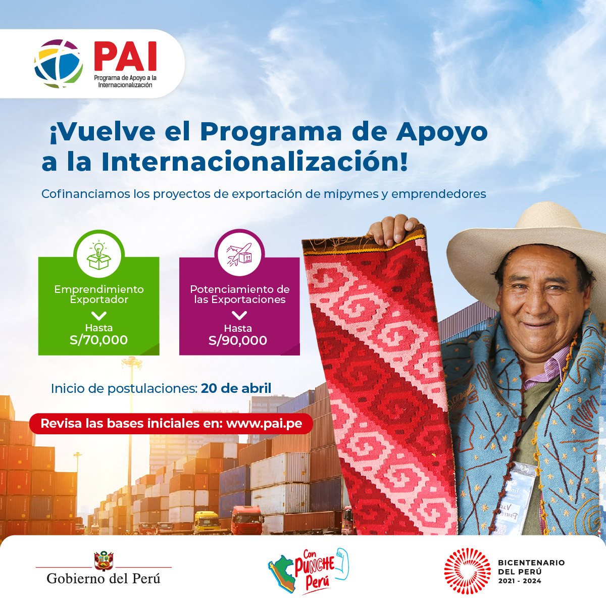 Inicio postulaciones PAI ABRIL20