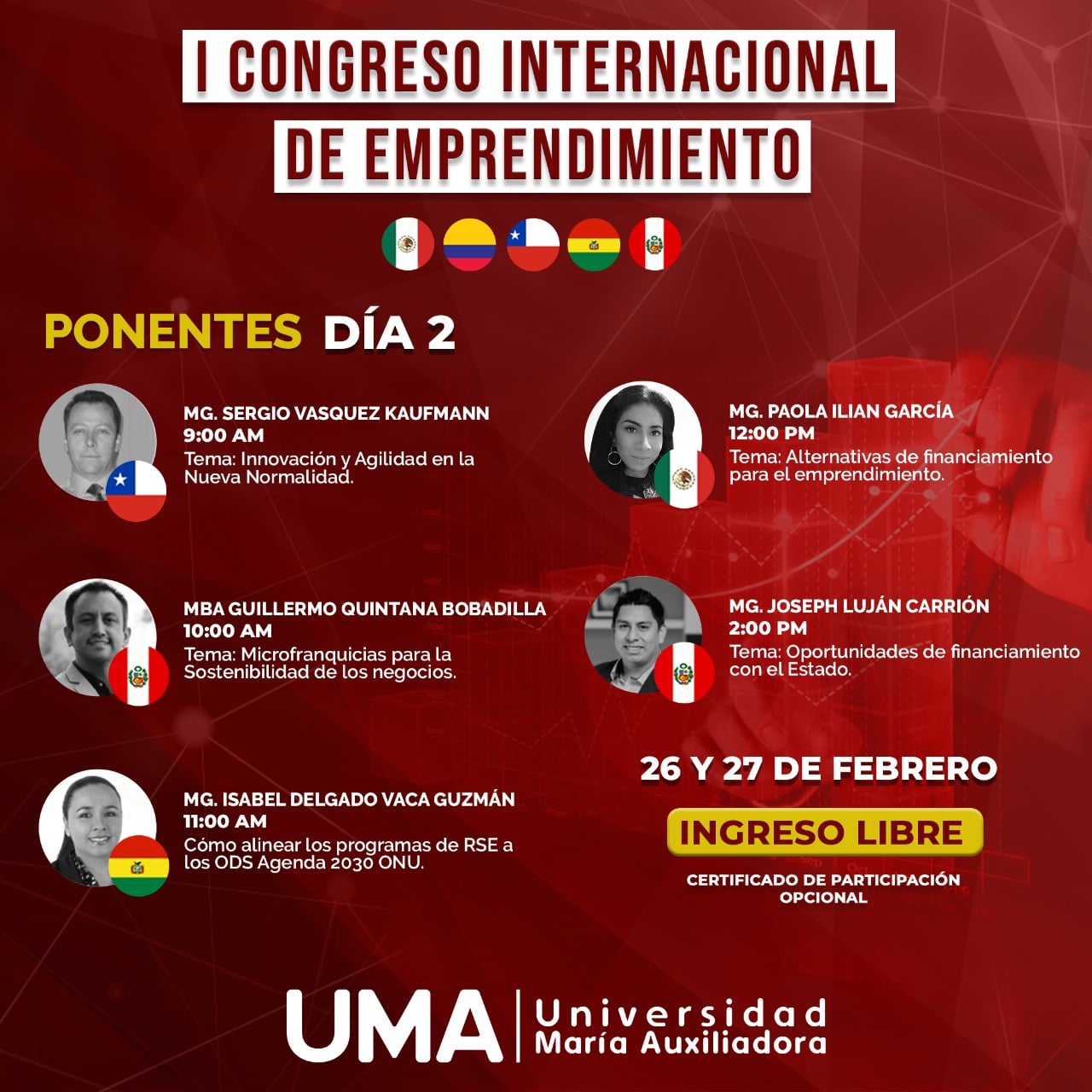 Congreso de emprendimiento UMA 26 y 27 de febrero