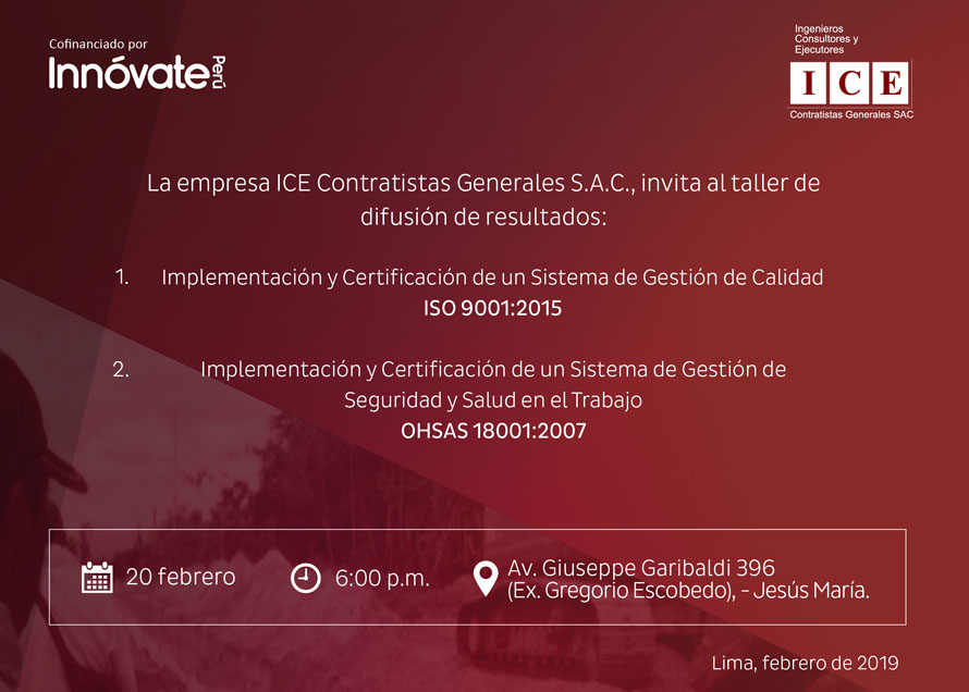 INVITACIÓN TALLLER DE DIFUSION ICE CONTRATISTAS