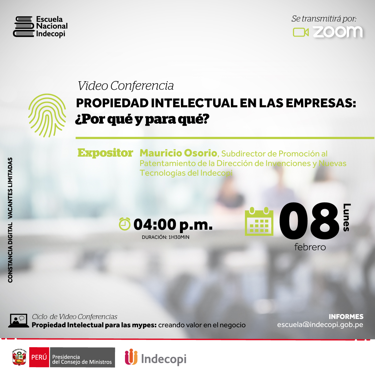 Indecopí propiedad intelectual 8 de febrero