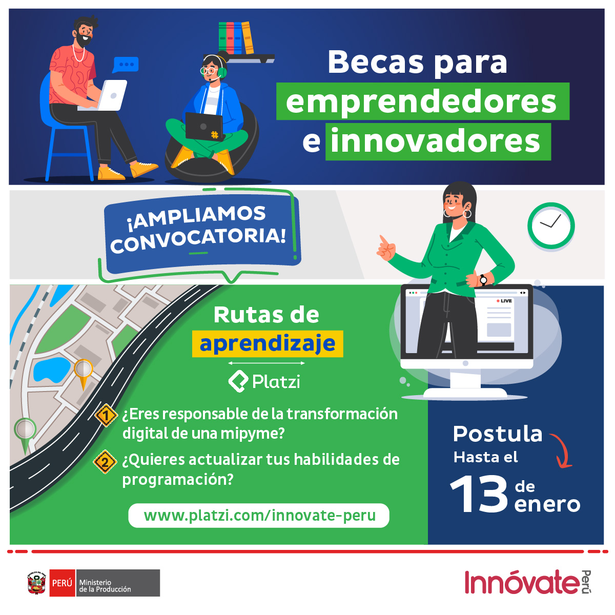 Rutas de Aprendizaje Innóvate Perú Platzi 13 de enero