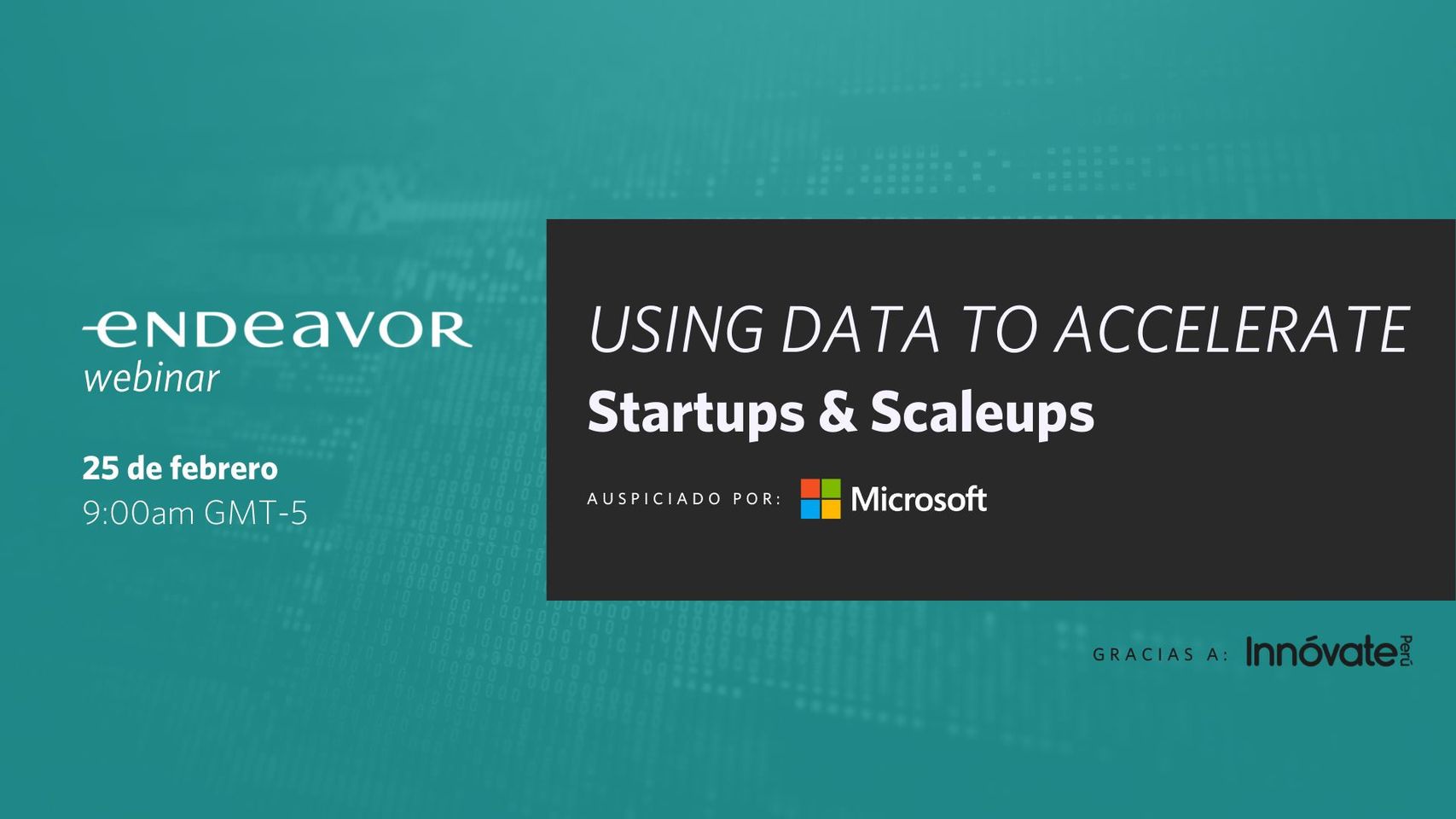 Webinar sobre data Endeavor 25 de febrero