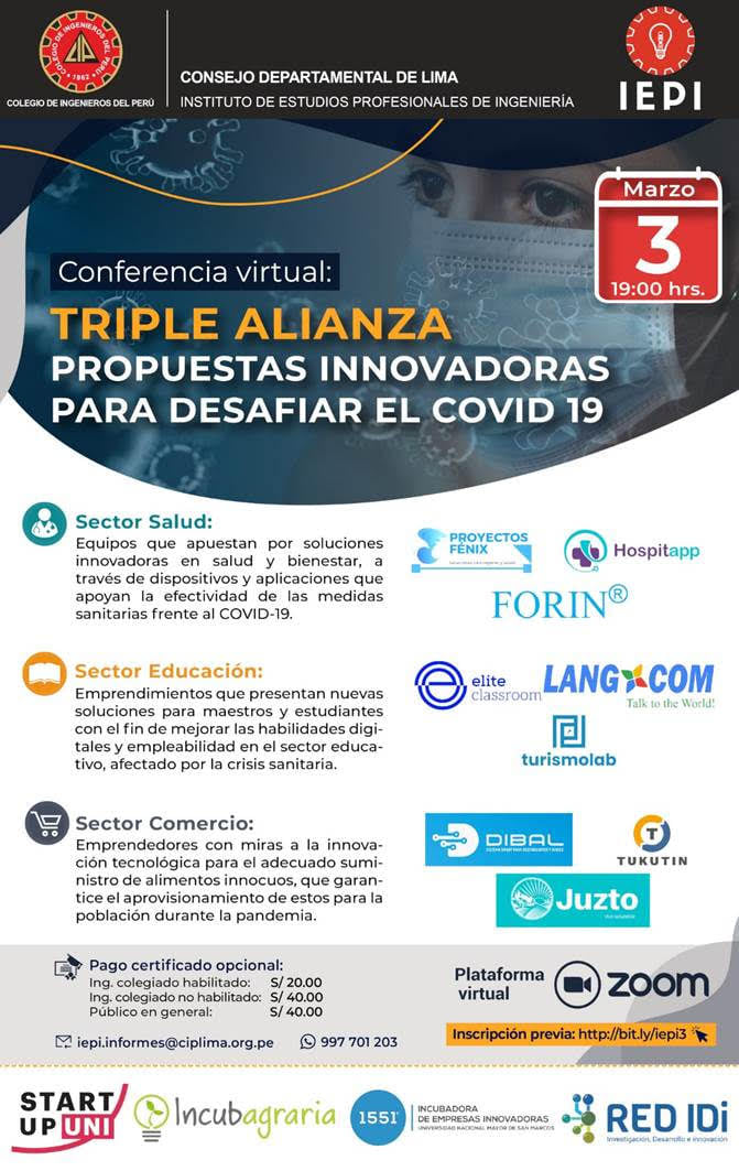 Colegio de Ingenieros triple alianza contra el covid 19