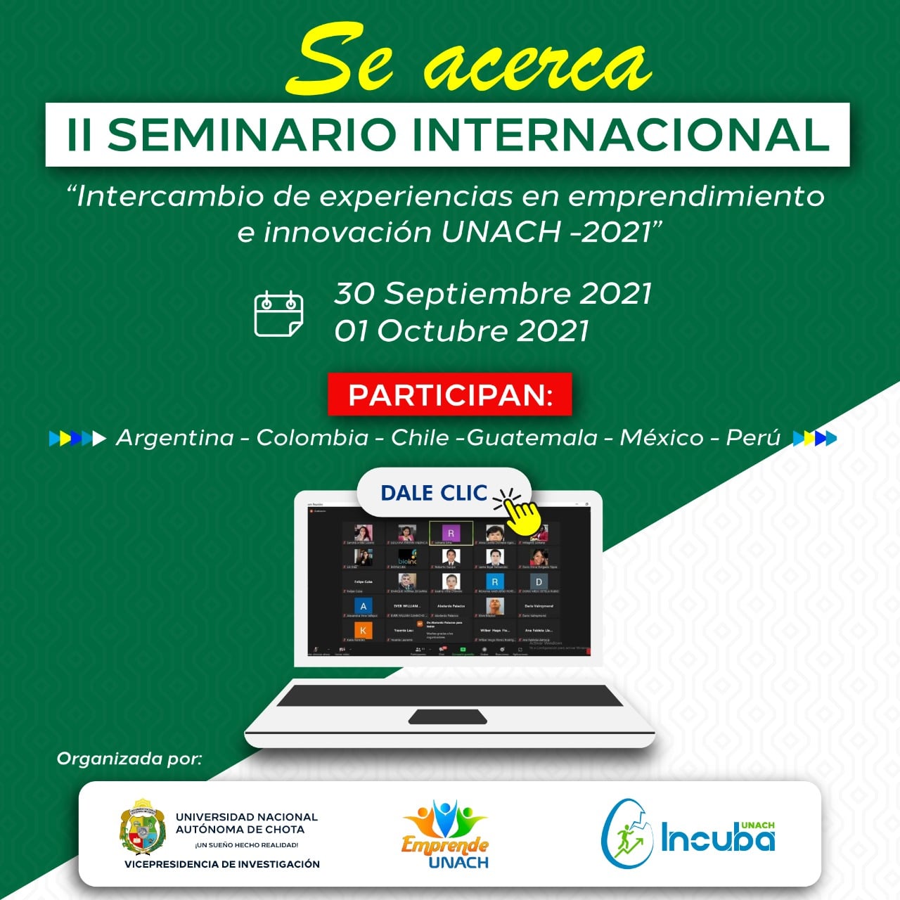 Seminario Internacional Incuba UNACH 30 de set al 1 de oct